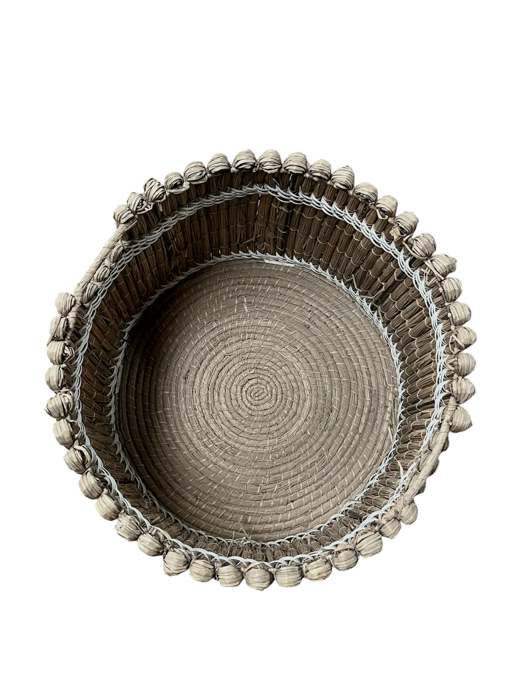 Woven Basket With White Accents